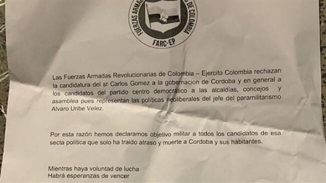 Autoridades investigan procedencia de panfleto que intimida a candidatos del CD. Foto: