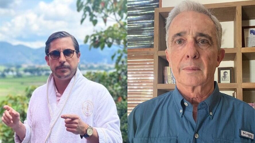 'Juanpis González', personaje creado por Alejandro Riaño y el expresidente de Colombia, Álvaro Uribe. Foto: Instagram: @juanpisgonzalez y Colprensa