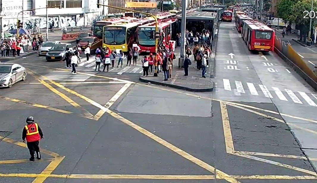 Bloqueos en la calle 72. Foto: TransMilenio