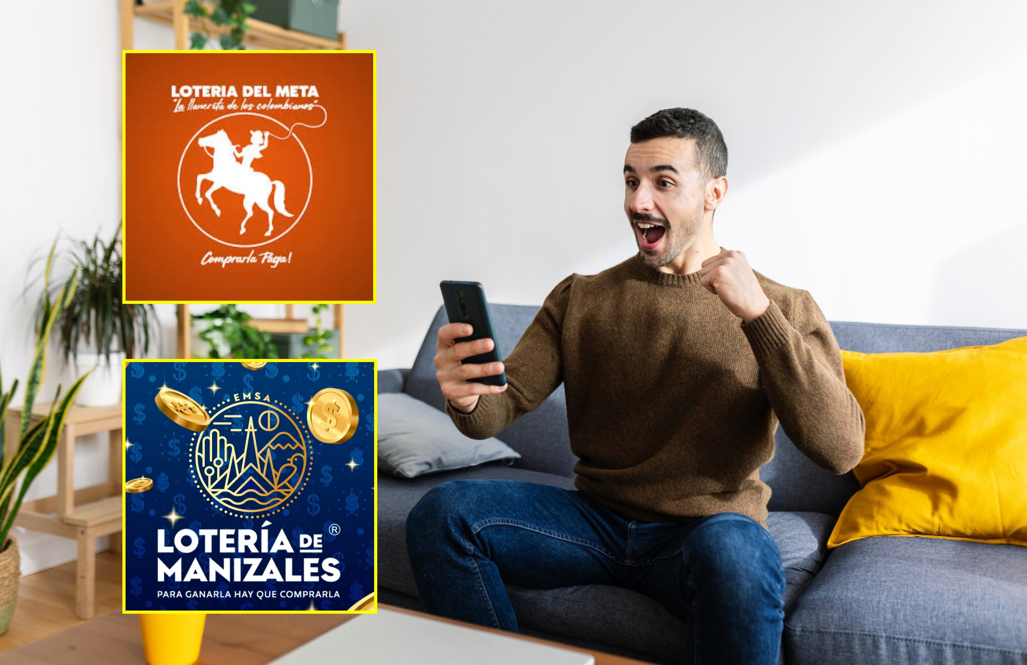 Lotería de Manizales, Lotería del Meta y Lotería del Valle e imagen de referencia. Fotos: Facebook loterías / Getty Images