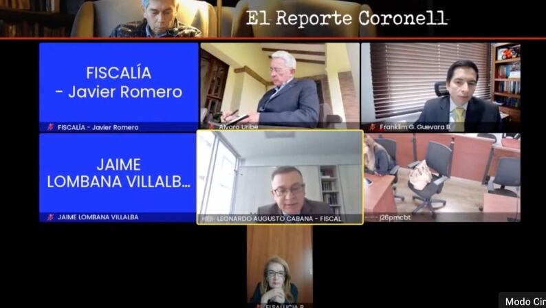 Audiencia de Álvaro Uribe Vélez. Foto: Captura de pantalla