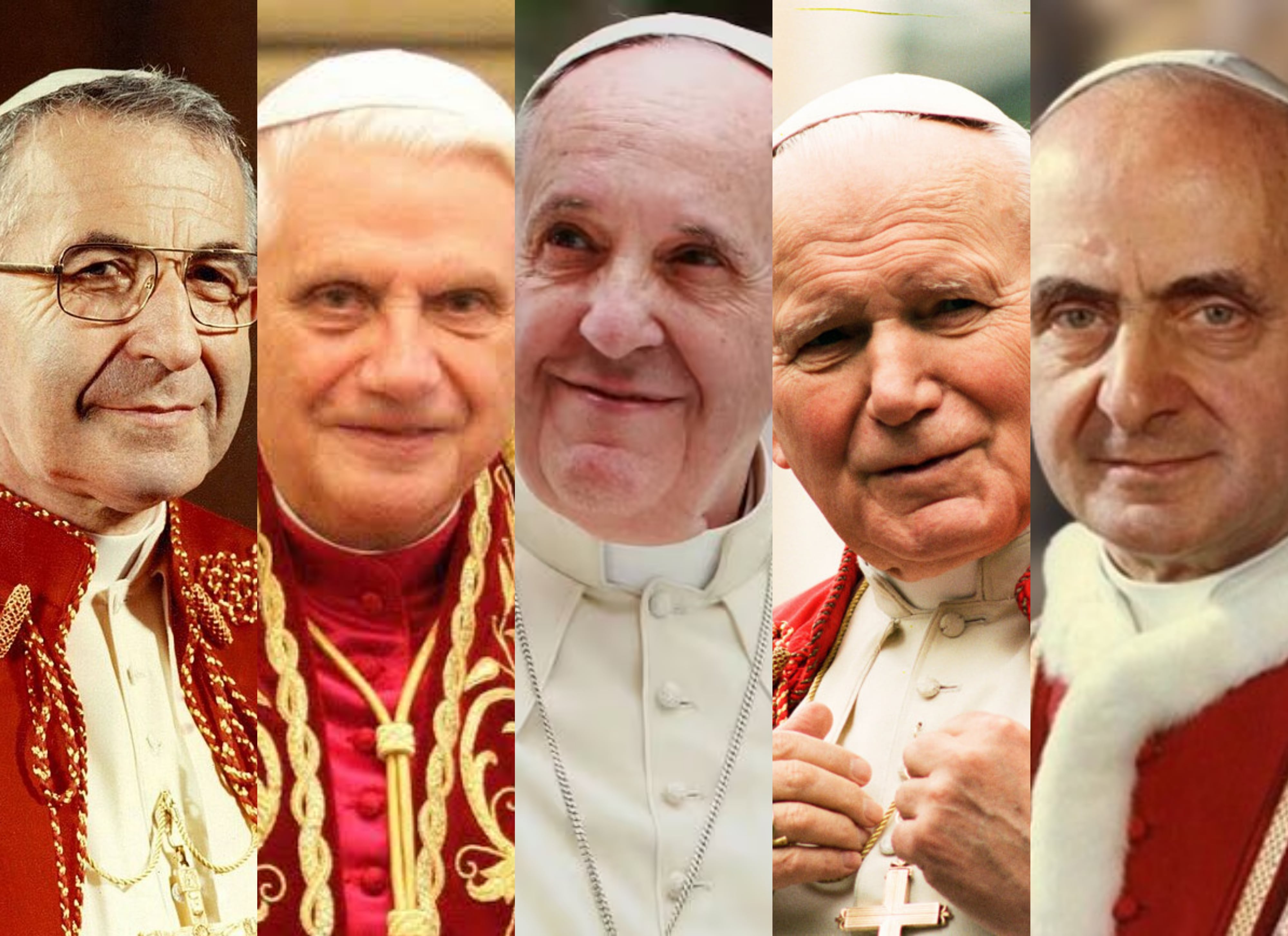 Papas Juan Pablo I, Benedicto XVI, Francisco, Juan Pablo II y Pablo VI | Fotos: GettyImages
