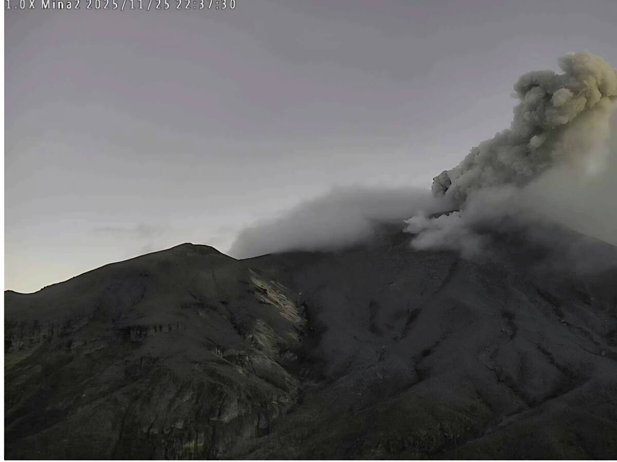 El volcán Puracé en el Cauca registró emisión de ceniza