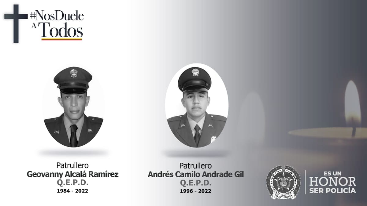 Dos policías fueron asesinados en Bello, Antioquia