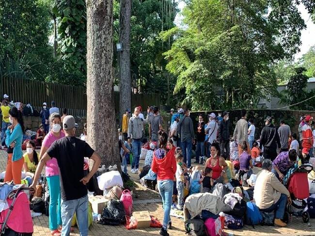 Venezolanos no acatan cuarentena en Bucaramanga.. Foto: suministrada.