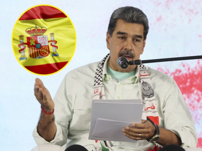 Nicolás Maduro. I Foto: Pedro Rances Mattey/Anadolu via Getty Images. Bandera de España. I Foto: Getty Images.