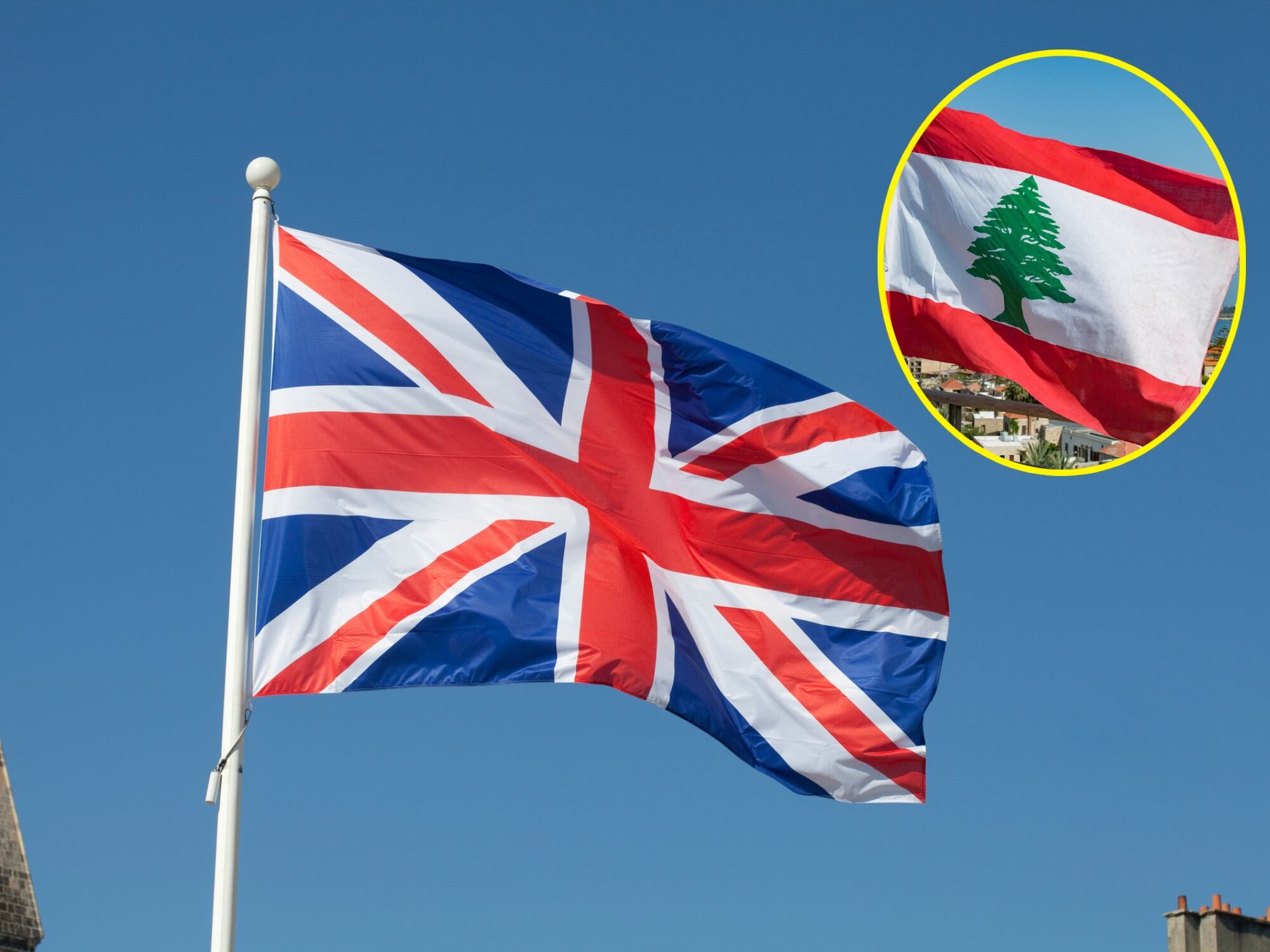 Bandera de Reino Unido y el Líbano. I Fotos: Getty Images.
