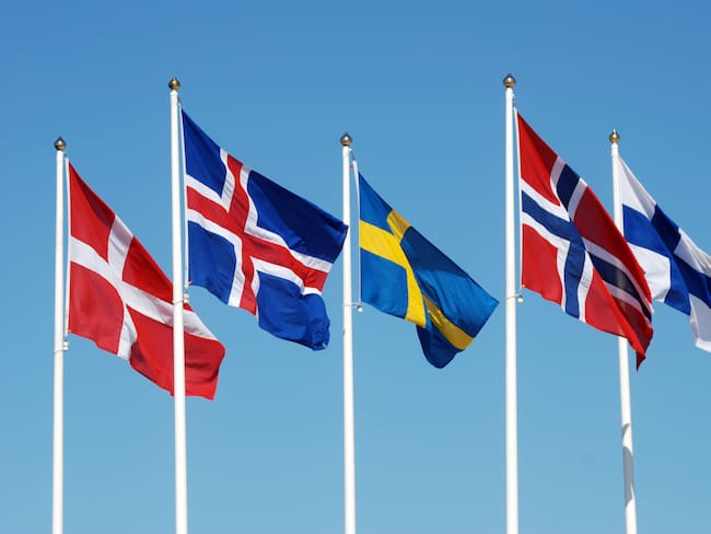 Banderas de países de Escandinavia. Foto: Getty Images.