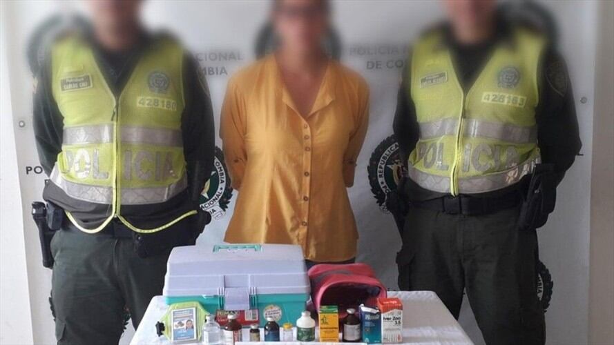 Según la denuncia de varios afectados, esta mujer se hacía pasar por veterinaria e inyectaba medicamentos a perros y gatos. Foto: Policía Nacional