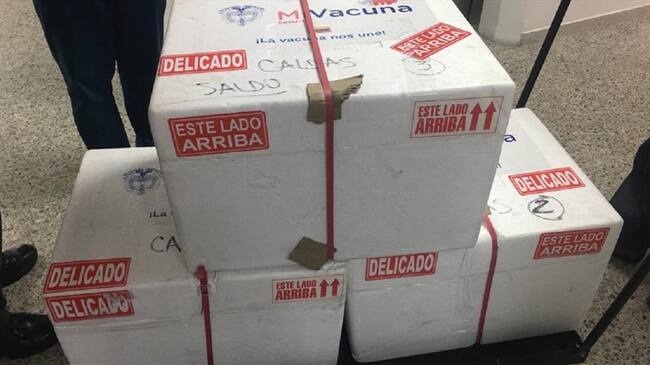 Nuevo lote de vacunas para Caldas. Foto: Enviada desde prensa Gobernación de Caldas