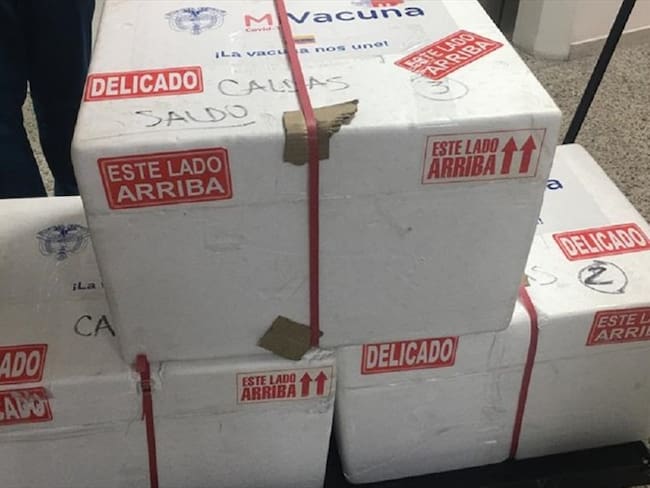 Nuevo lote de vacunas para Caldas. Foto: Enviada desde prensa Gobernación de Caldas