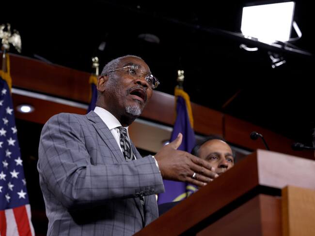 Chairman Gregory Meeks, of the House Committee on Foreign Affairs (D-NY) speaks alongside members of the Congressional Delegation who recently traveled to the Indo-Pacific Region at a press conference in the U.S. Capitol Building on August 10, 2022 in Washington, DC. During the trip, U.S. House Speaker Nancy Pelosi (D-CA) became the highest-ranking U.S. Official to visit Taiwan in over 25 years. Tensions between Taiwan, China and the United States have grown increasingly since the visit, with China performing additional military exercises near the island. (Photo by Anna Moneymaker/Getty Images)