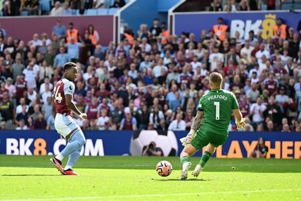 Jáder Durán marca su primer gol en Premier League contra el Everton. 20 de agosto de 2023. Foto: Michael Regan/Getty Images.