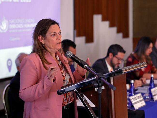 La representante en Colombia de la Oficina de la ONU para los Derechos Humanos, Juliette de Rivero. Foto: EFE/ Mauricio Dueñas Castañeda.