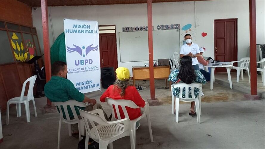 Unidad de Búsqueda desarrolla acciones humanitarias de toma de muestras genéticas a 120 familiares de personas desaparecidas en el Putumayo. Foto: Cortesía Unidad de Búsqueda