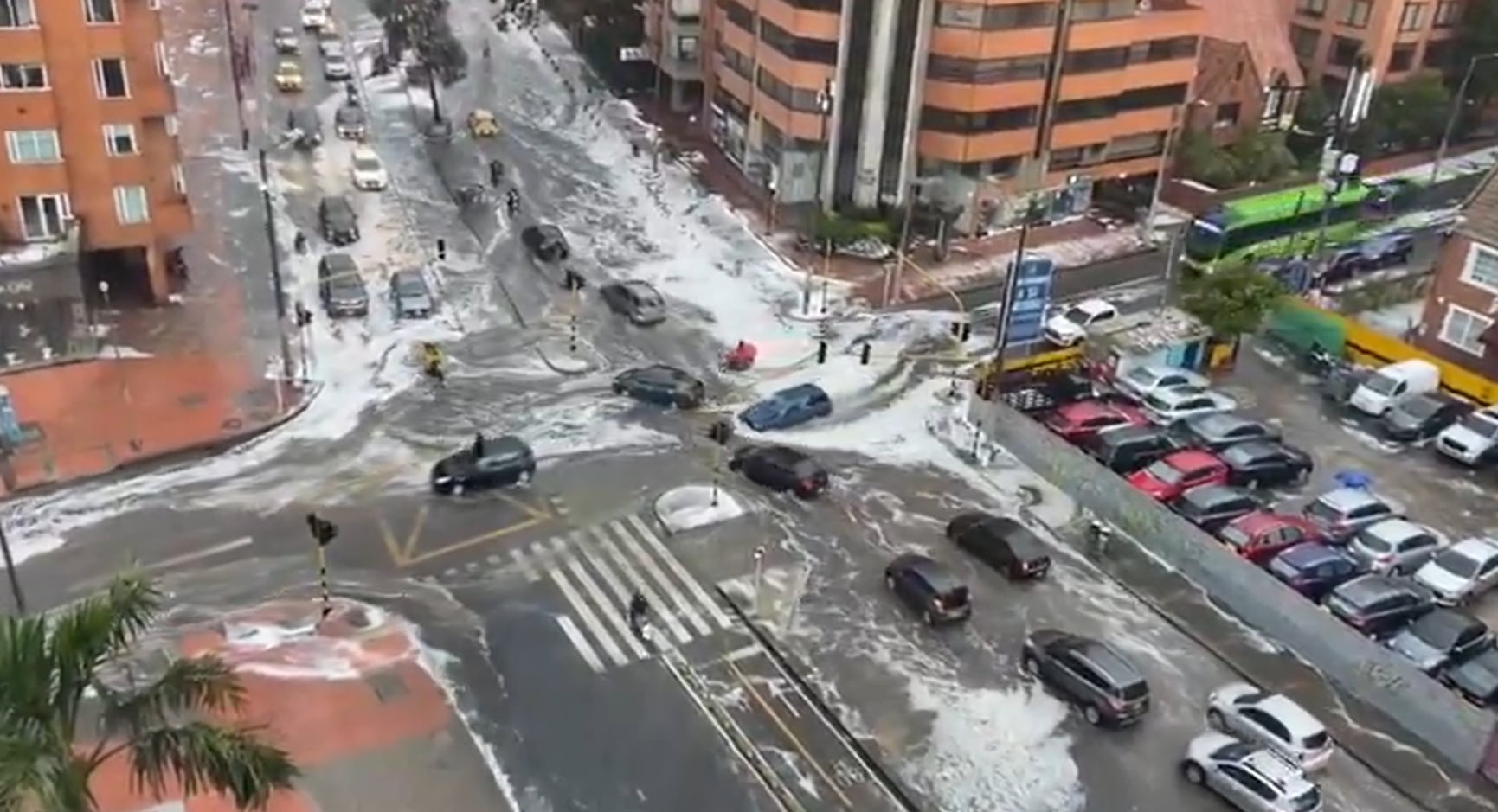 Granizada en Bogotá este 19 de marzo.