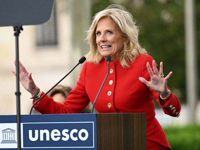 Primera dama de Estados Unidos, Jill Biden. Foto: BERTRAND GUAY/POOL/AFP via Getty Images.