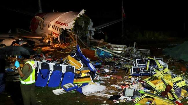 Avión accidentado en India. Foto: AFP