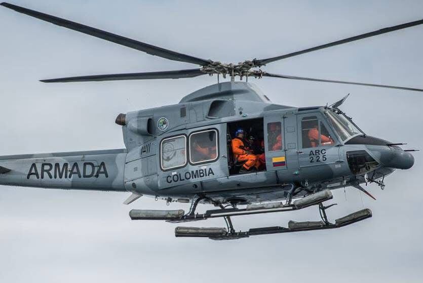 Helicóptero. Foto: cortesía Armada Nacional