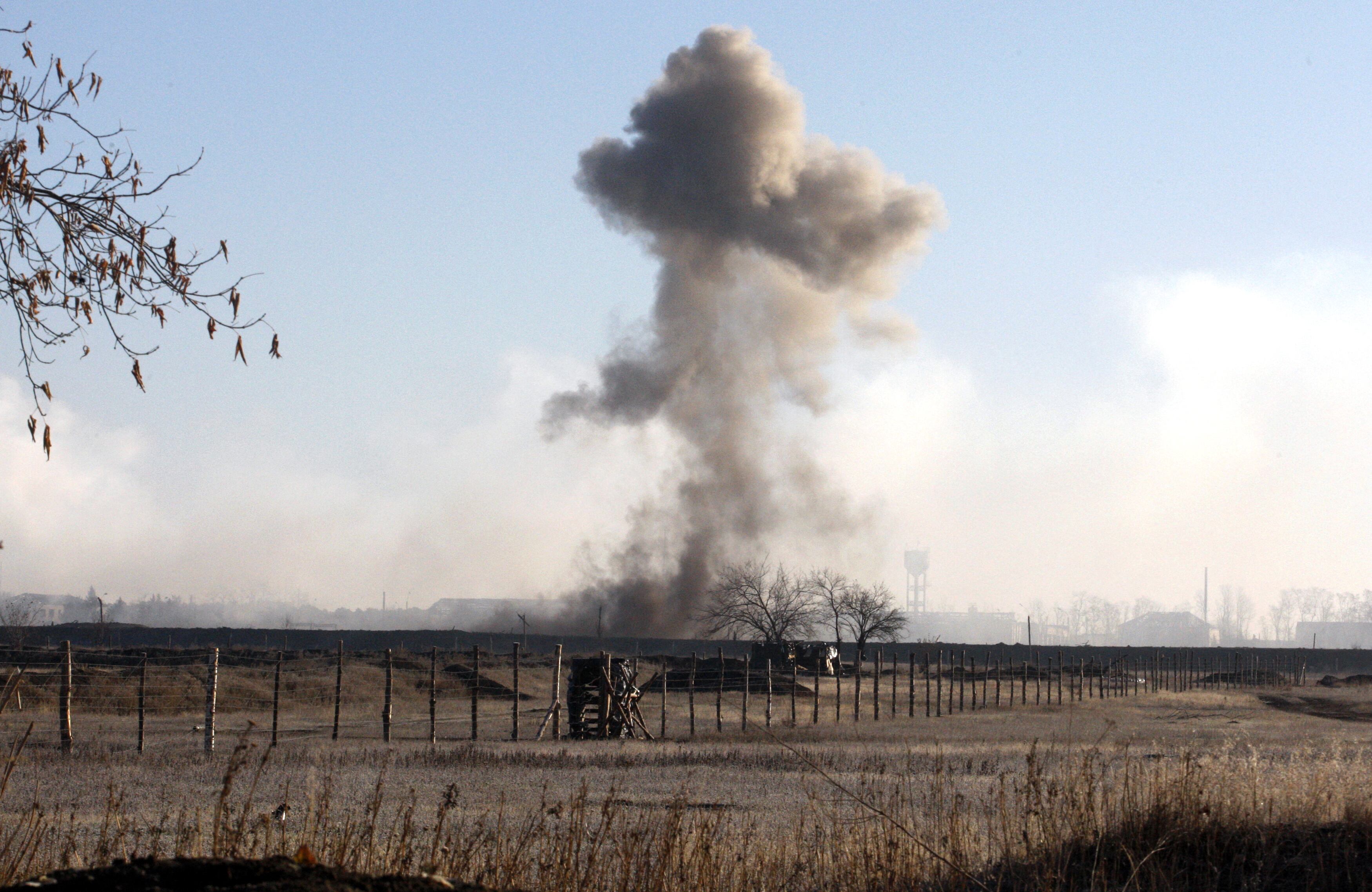 Referencia de explosión en Lugansk. ANATOLII STEPANOV/AFP via Getty Images.