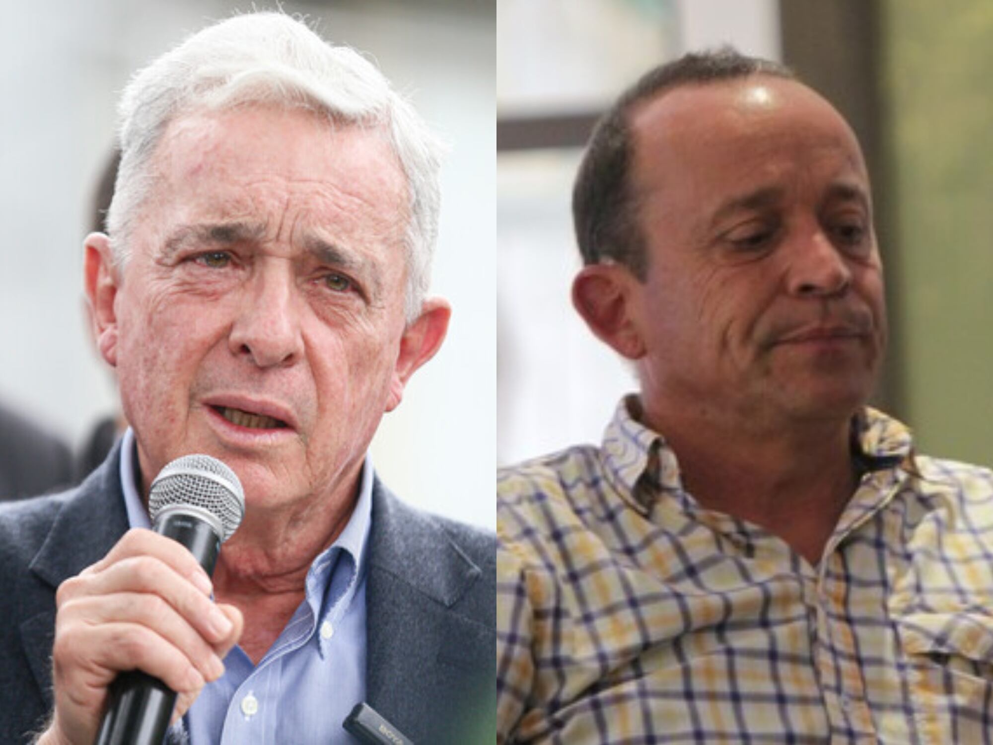 Álvaro Uribe y Santiago Uribe. Fotos: Colprensa