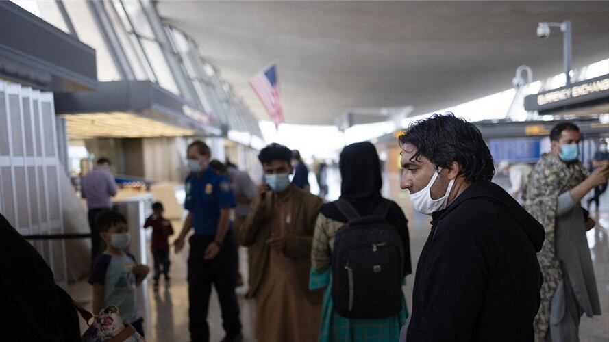 Aeropuerto de Kabul antes del atentado del Estado Islámico. Foto: Win McNamee/Getty Images/AFP