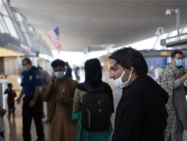 Aeropuerto de Kabul antes del atentado del Estado Islámico. Foto: Win McNamee/Getty Images/AFP