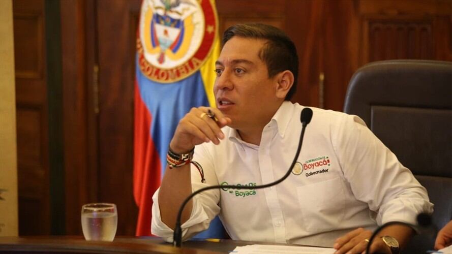 El gobernador de Boyacá, Carlos Amaya, sostuvo una reunión con los estudiantes de las universidades públicas en Bogotá. Foto: Gobernación de Boyacá