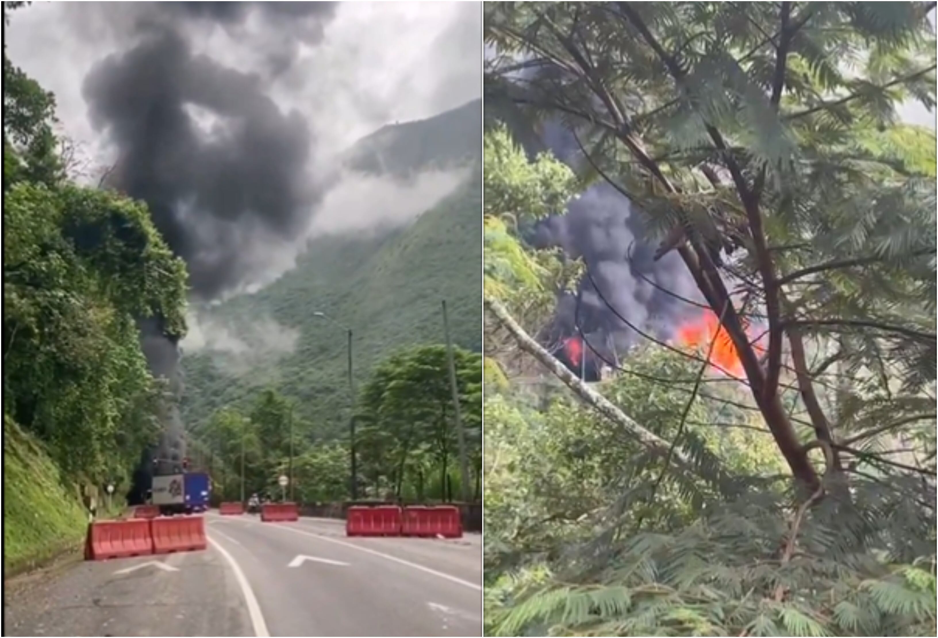 Incendio vía al llano