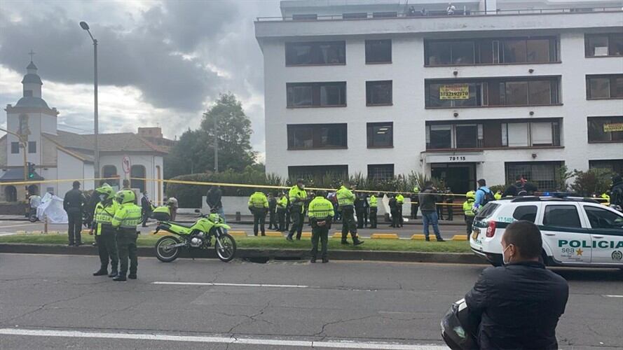 Balacera en la calle 79 con carrera 7 en Bogotá. Foto: Cortesía Karen Bohórquez