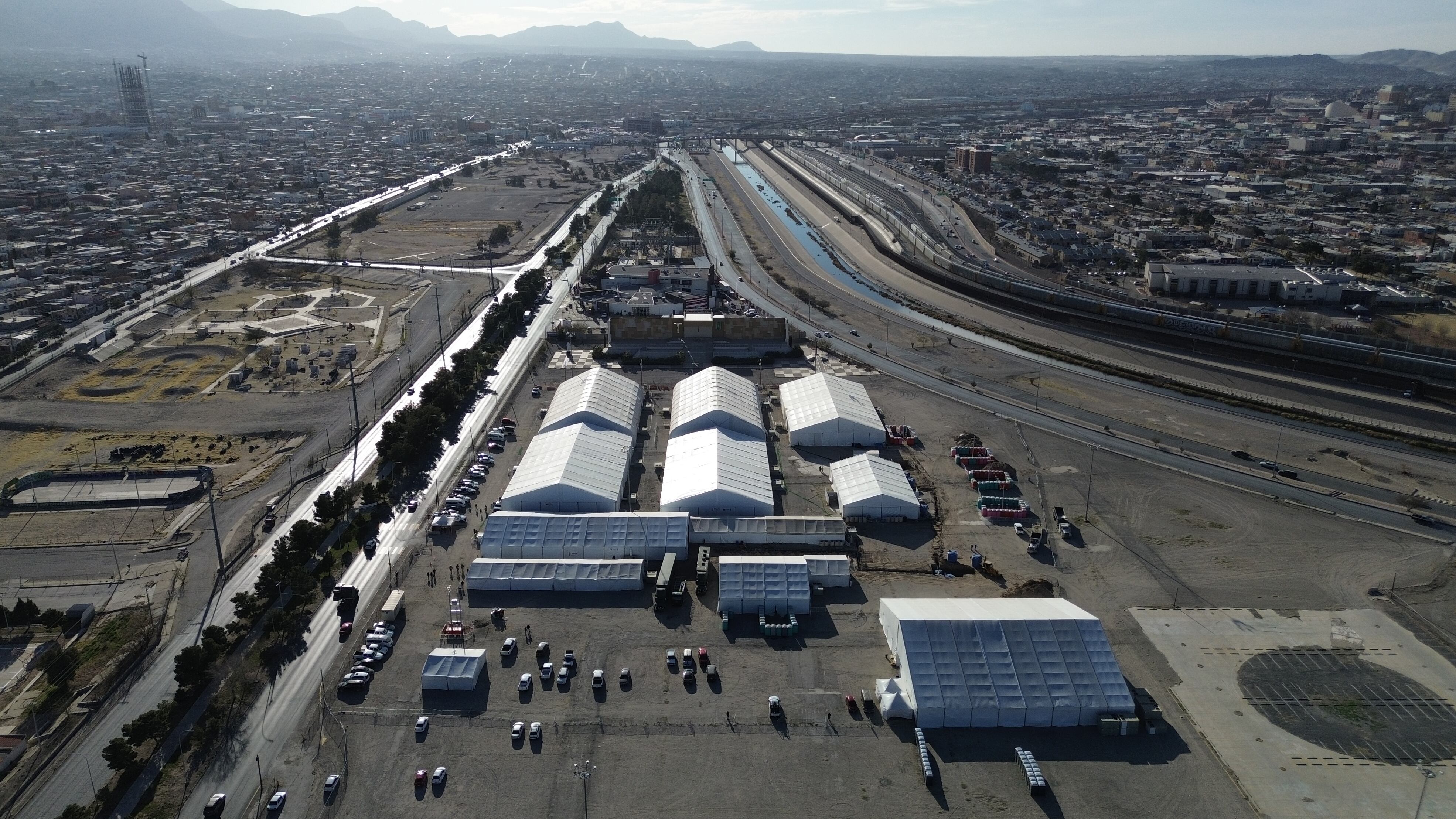 Nuevo centro de atención temporario en Ciudad de Juárez, México. FOTO: Christian Torres/Anadolu /Getty Images