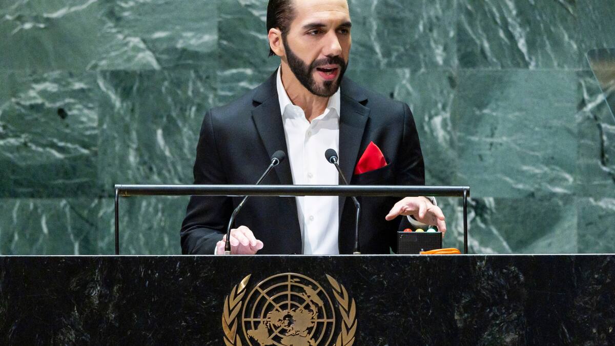 Nayib Bukele, presidente de El Salvador, habla desde la Asamblea de la ONU