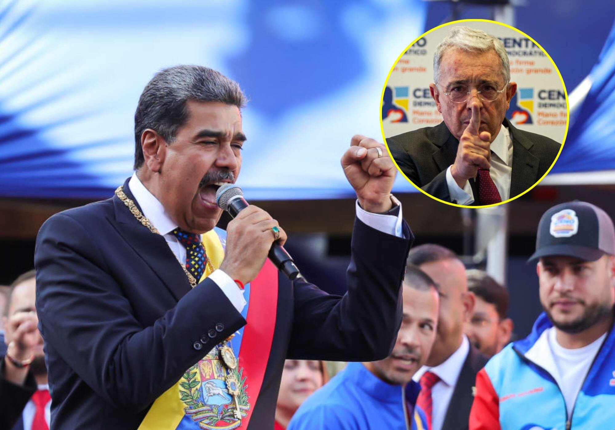 Nicolás Maduro y Álvaro Uribe Vélez. Foto: (Photo by Jesus Vargas/Getty Images) / (Photo by Sebastian Barros/NurPhoto via Getty Images)