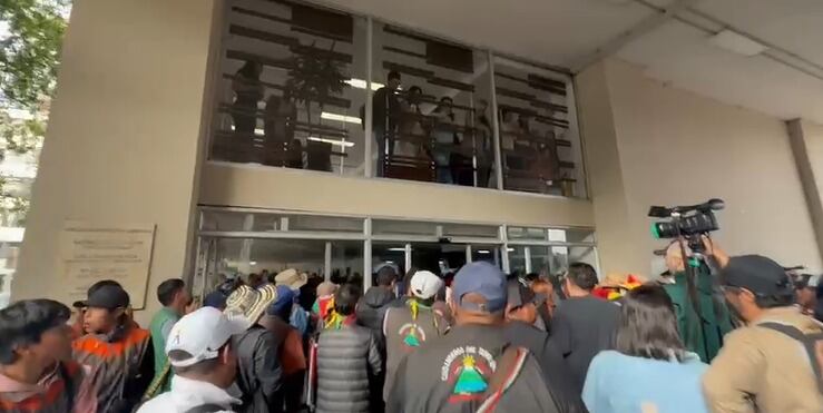 Minga indígena en la ANT.