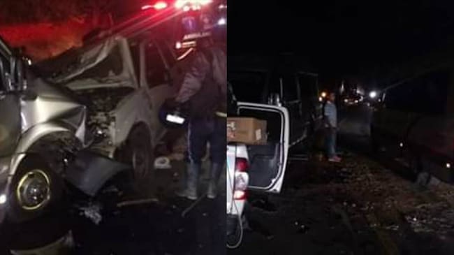 Una persona muerta y 22 heridos dejó un aparatoso accidente entre un microbús y una camioneta en la vía Cali – Buenaventura. Foto: Erika Rebolledo