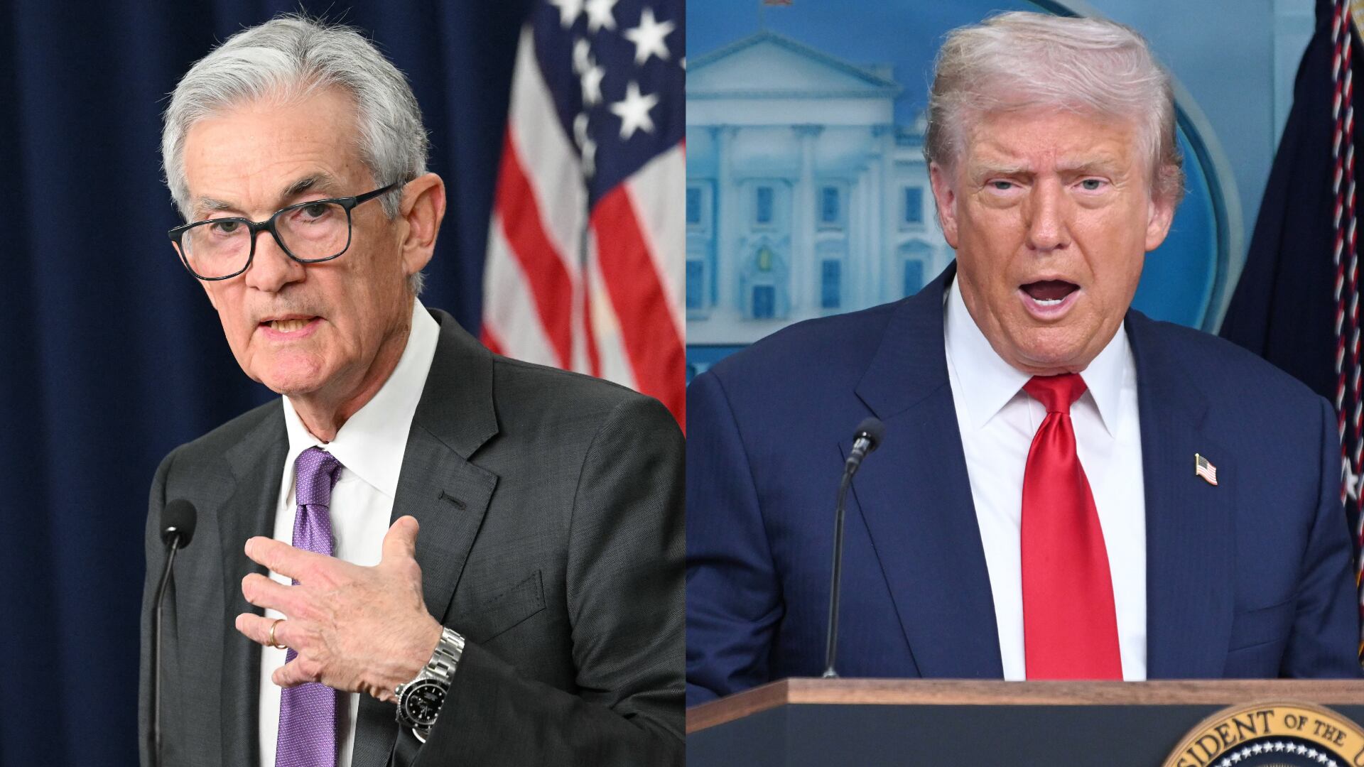 Presidente de la Reserva Federal, Jerome Powell y Presidente de Estados Unidos, Donald Trump. Foto: MANDEL NGAN/AFP via Getty Images/Chen Mengtong/China News Service/VCG via Getty Images