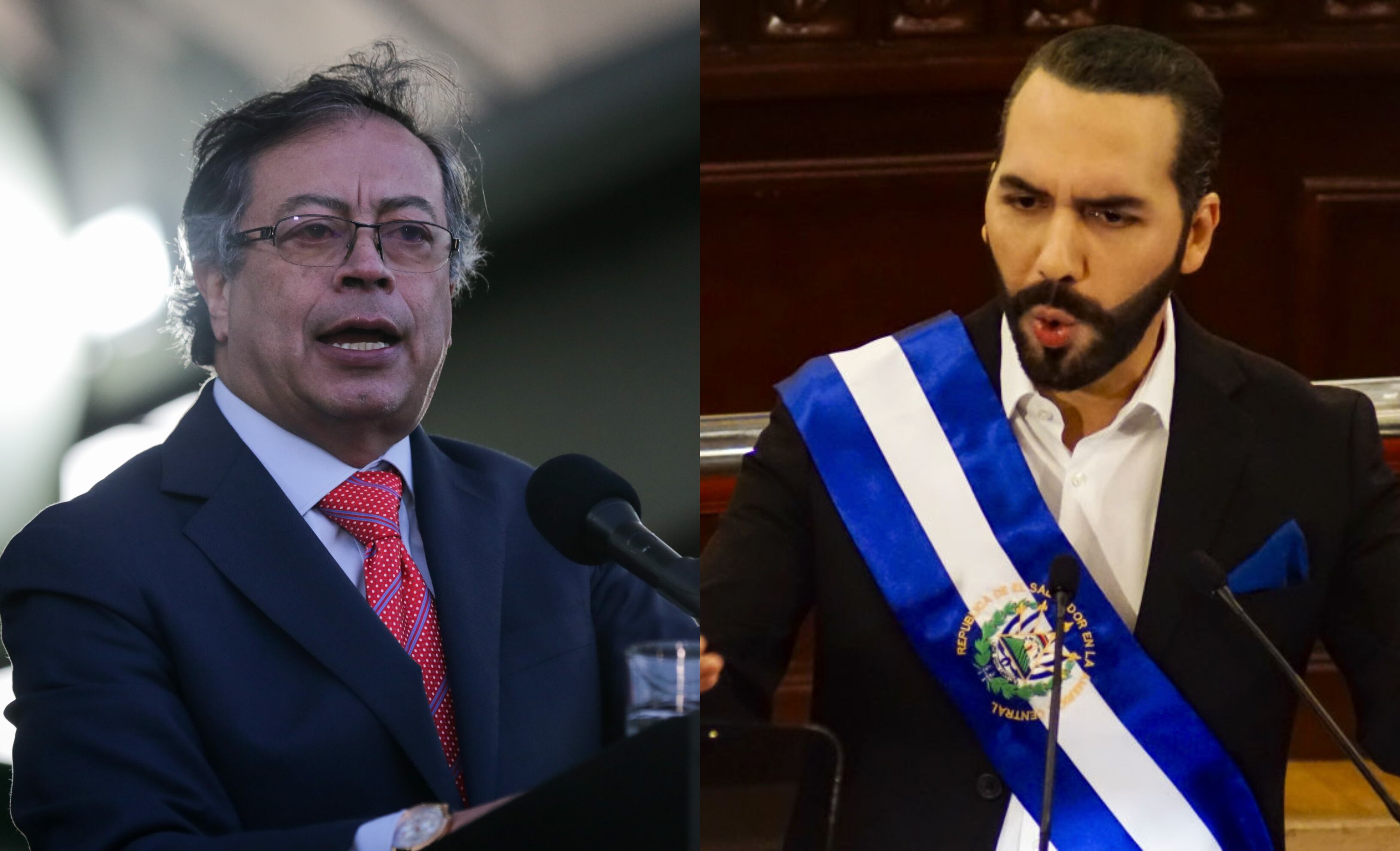 Presidente Gustavo Petro y presidente Nayib Bukele. Fotos: Colprensa/GettyImages