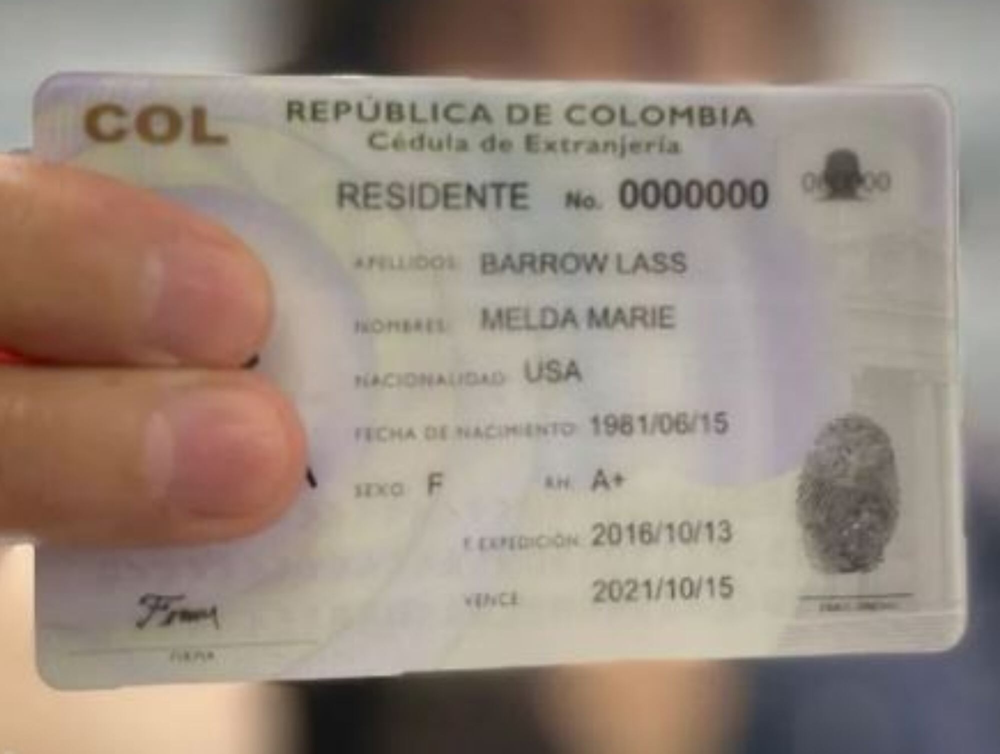 Cédula de extranjería | Foto: Cortesía