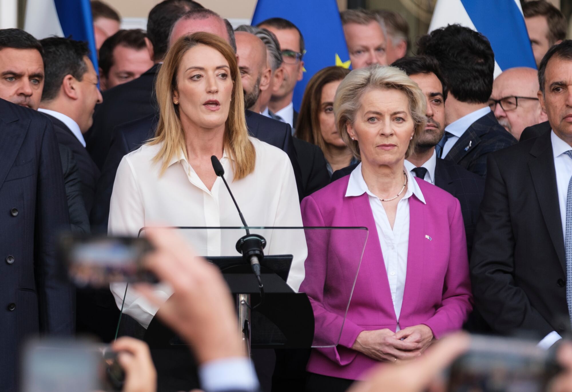 Roberta Metsola, presidenta del Parlamento Europeo y Ursula von der Leyen, presidenta de la Comisión Europea | Foto: GettyImages