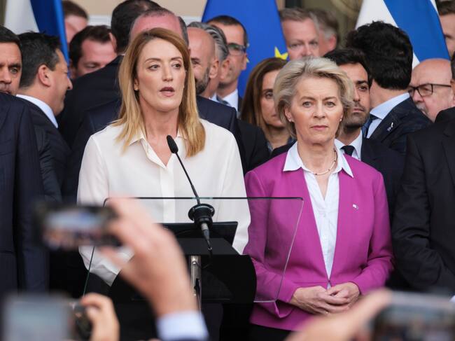 Roberta Metsola, presidenta del Parlamento Europeo y Ursula von der Leyen, presidenta de la Comisión Europea | Foto: GettyImages