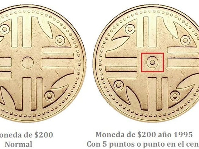 Moneda de $200 coleccionable . Foto: Twitter: MonedasColombia
