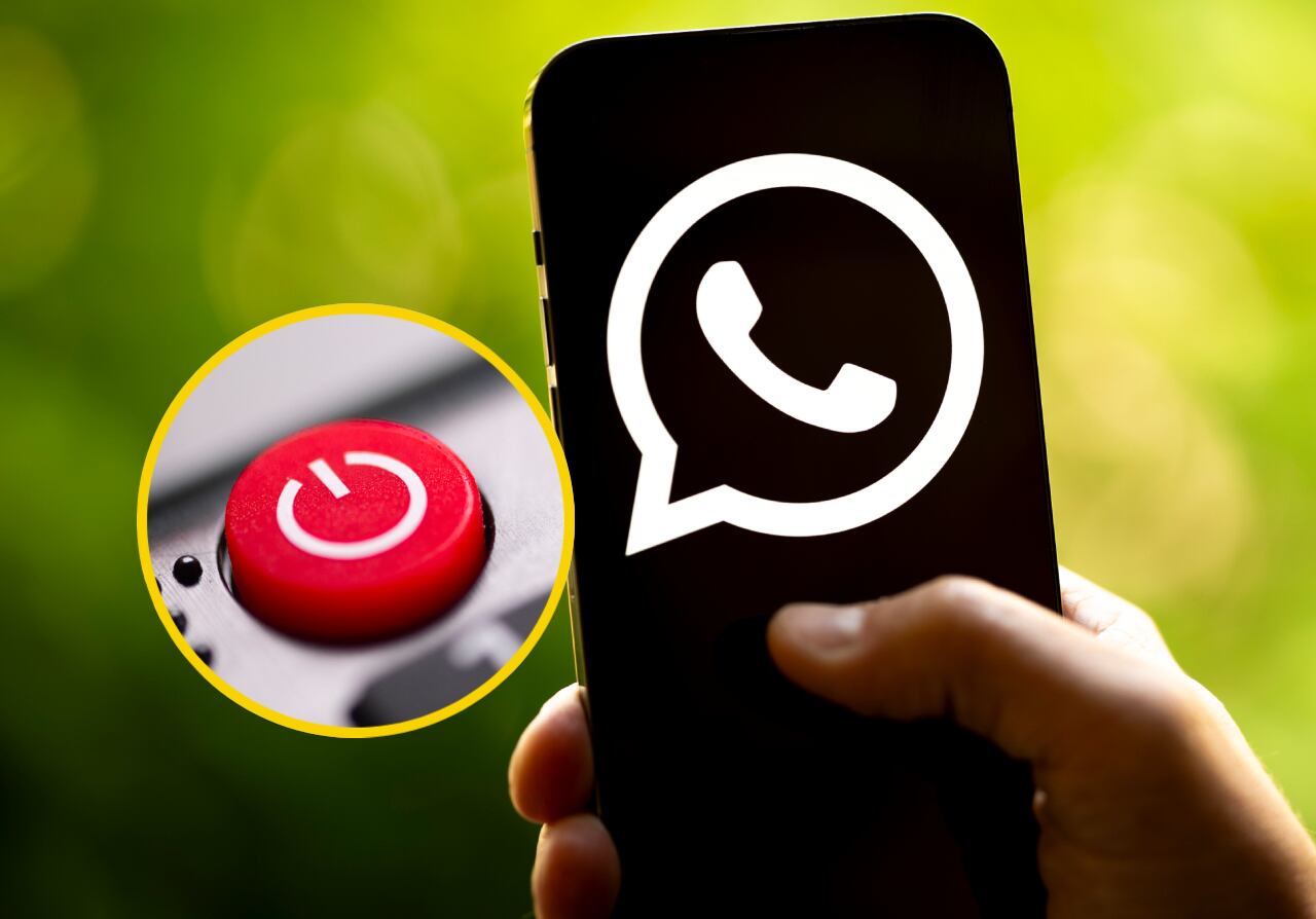 WhatsApp y botón de apagado | Fotos: GettyImages
