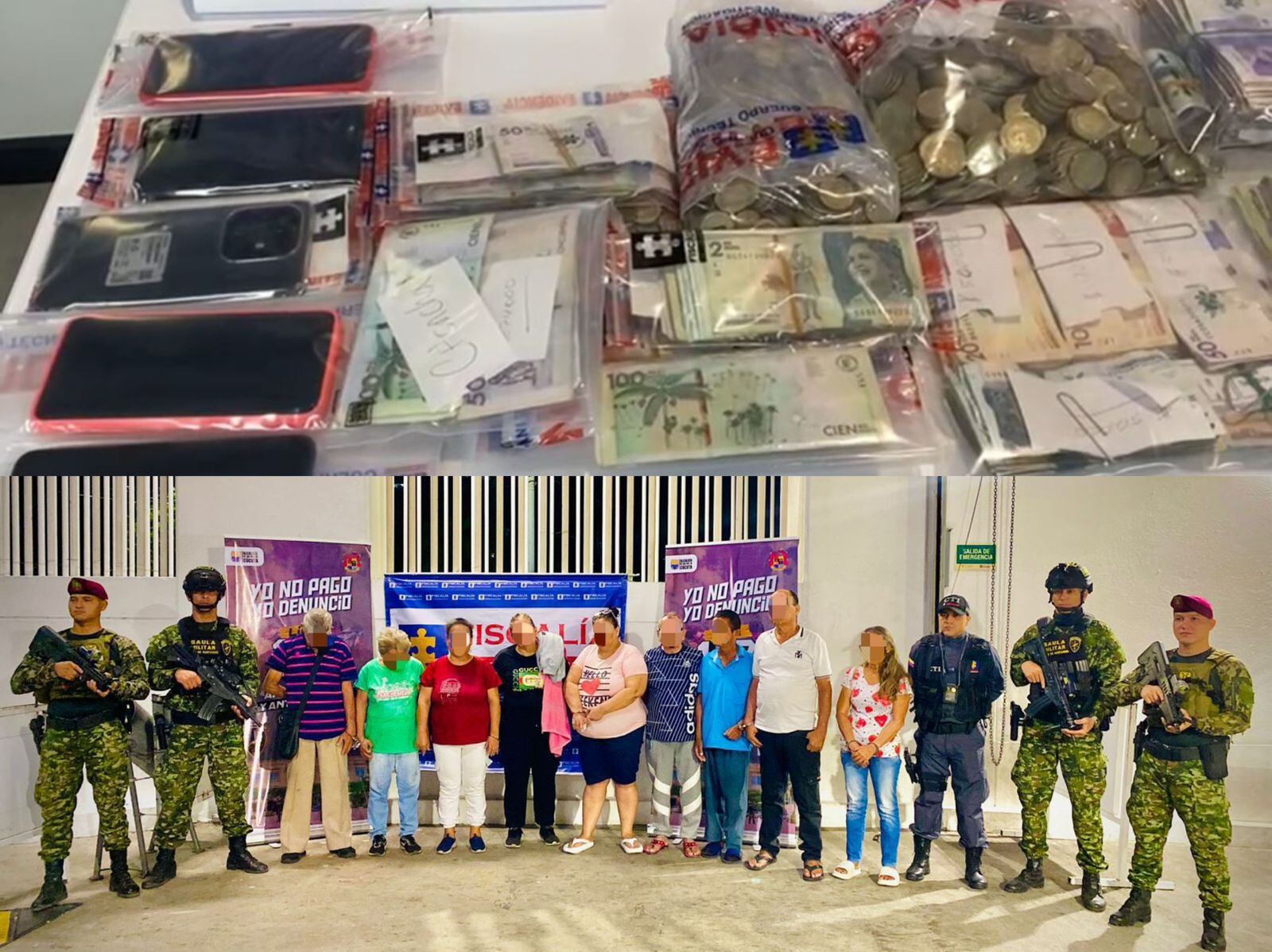 Nueve capturados en Cúcuta señalados de vender chance blanco. / Foto: Ejército Nacional.