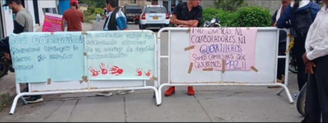 Protesta de la ciudadanía en Los Andes, Sotomayor, en el occidente de Nariño