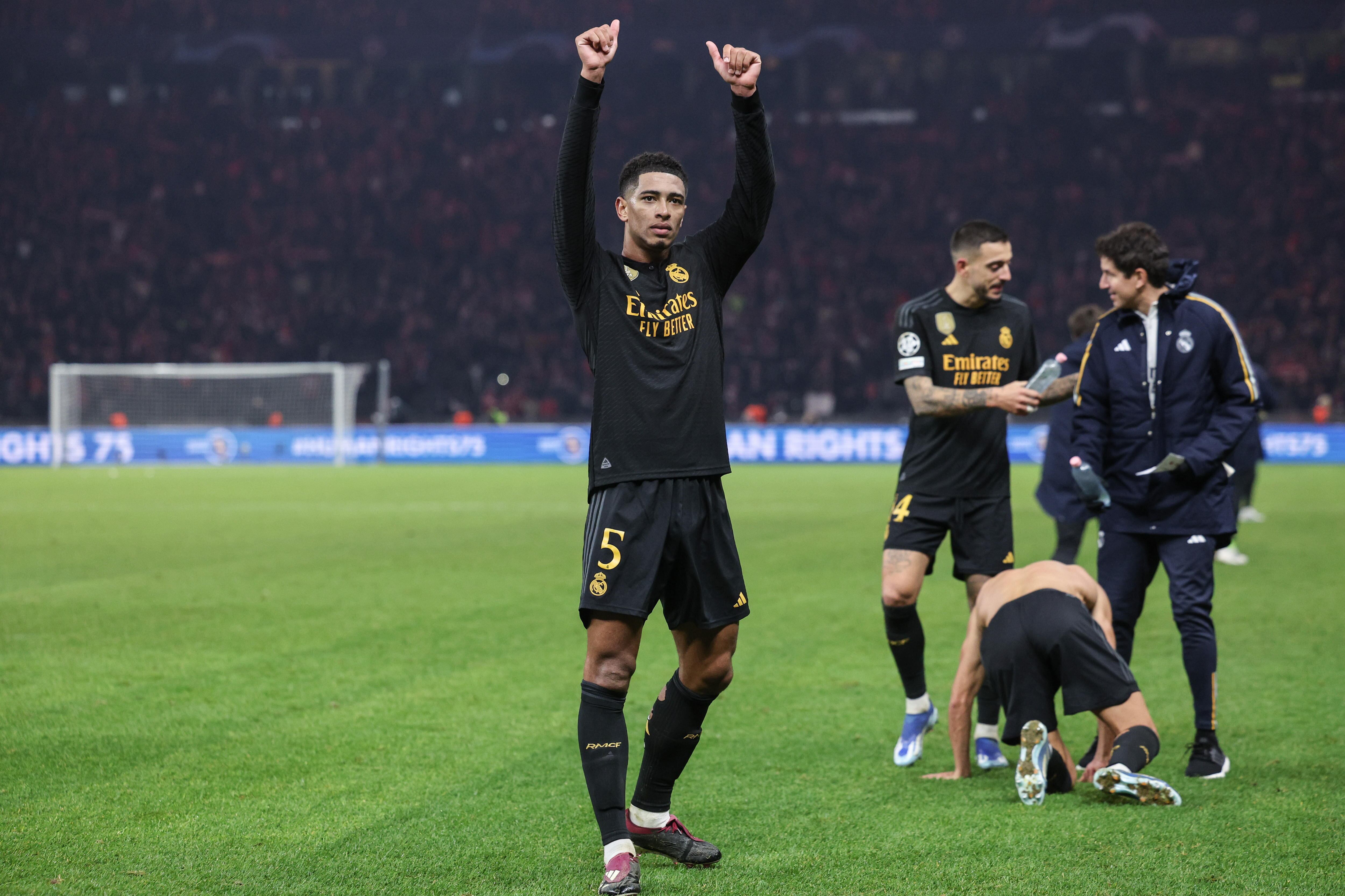 Berlin (Gemany), 12/12/2023.- Madrid players react after the UEFA Champions League group stage match between Union Berlin and Real Madrid, in Berlin, Germany, 12 December 2023. (Liga de Campeones, Alemania) EFE/EPA/FILIP SINGER