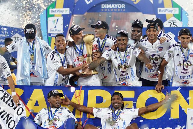 Junior de Barranquilla celebra su campeonato este 13 de diciembre de 2023. Foto: Colprensa.