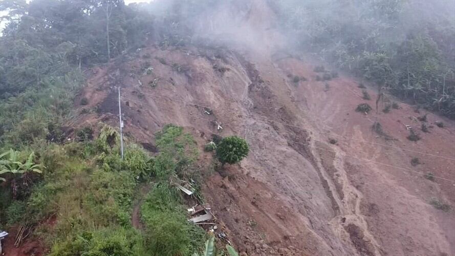 Derrumbe en Anserma, Caldas dejó una persona muerta y otra más desaparecida. Foto: Enviada desde la Secretaría de Medio Ambiente de Caldas.