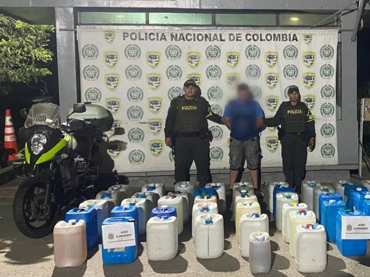 Capturada una persona en Aracataca por transportar 250 galones de ácido clorhídrico