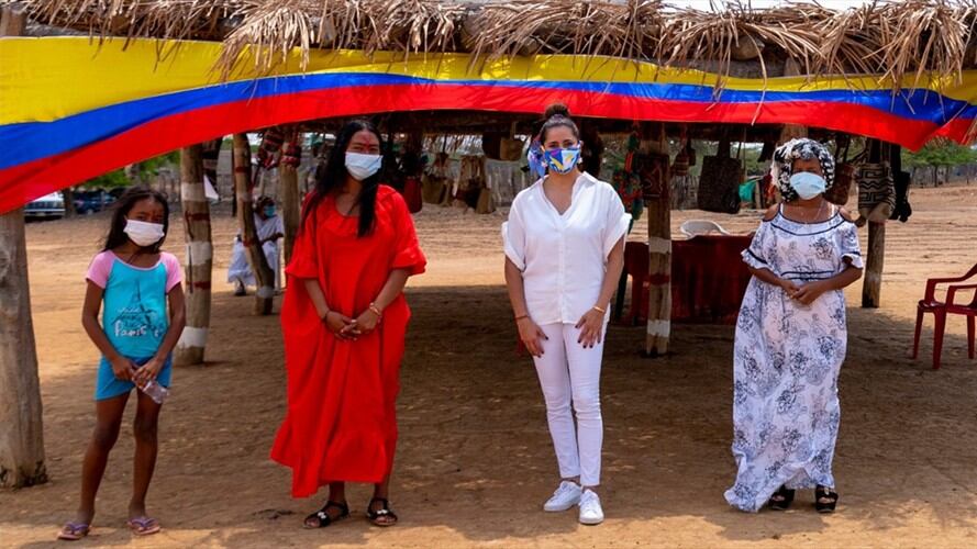 María Juliana Ruiz visitó a cerca de 60 familias de la Guajira.. Foto: Presidencia de la República