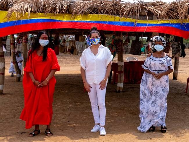 María Juliana Ruiz visitó a cerca de 60 familias de la Guajira.. Foto: Presidencia de la República